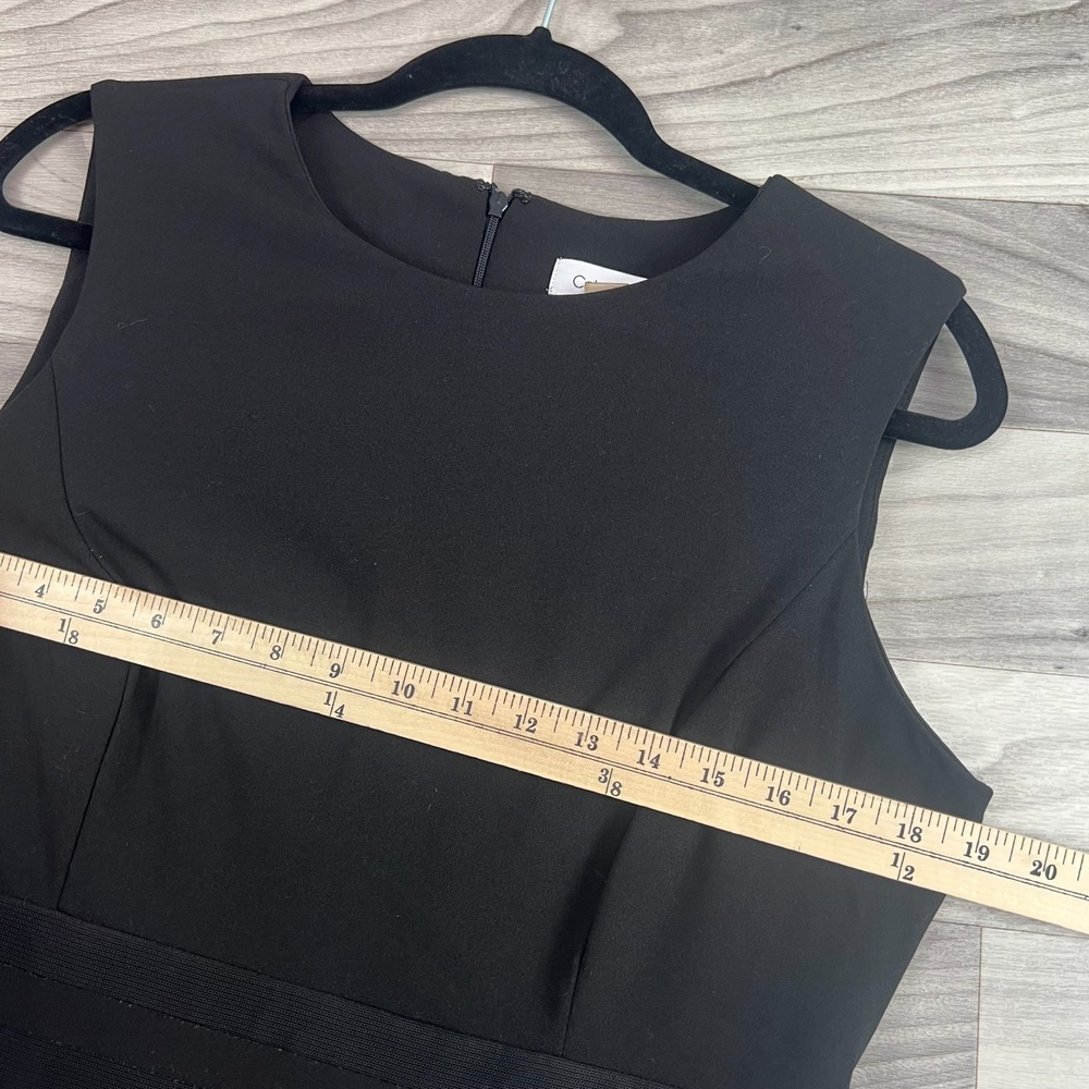 Calvin Klein Fit & Flare Dress Women's 12 Black‎ Sleeveless Round-Neck Back Zip - Picture 13 of 15